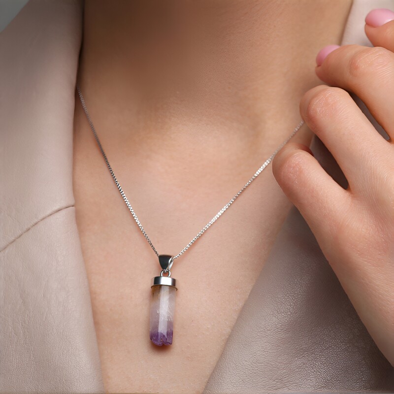 Drusen-Amethyst-Silberanhänger