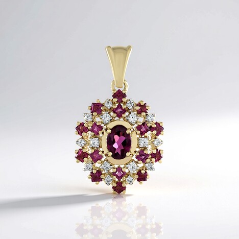Ciondolo in oro con Rodolite