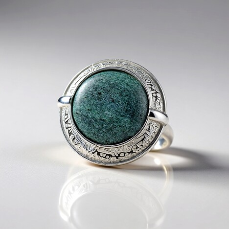 Anello in argento con Fuchsite (dagen)