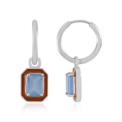 Aqua-Chalzedon-Silberohrringe