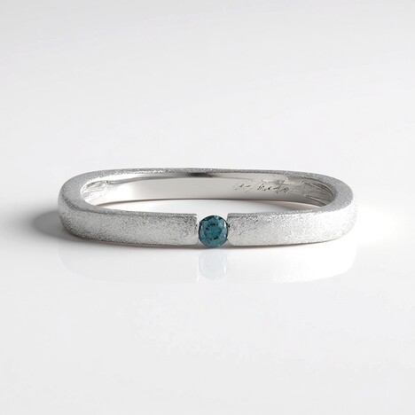 Anello in argento con Diamante Blu I2 (de Melo)
