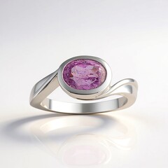 Anello in argento con Kunzite