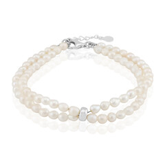Bracciale in argento con Perla d'Acqua Dolce Bianca (TPC)