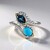 Anello in argento con Topazio Blu Londra (Granulieren)