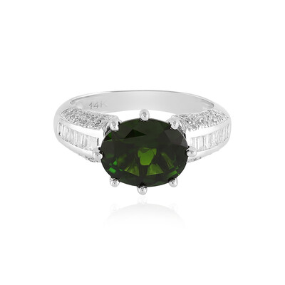 Anillo en oro con Diópsido de Rusia