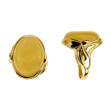 Anello in argento con Ambra Baltica (dagen)