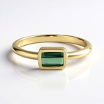 Anello in oro con Tormalina Verde di Benedito (Adela Gold)