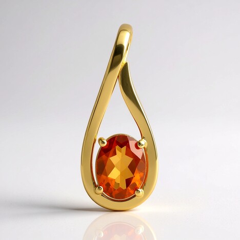 Ciondolo in oro con Hessonite di Ceylon