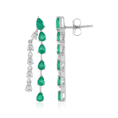 Pendientes en plata con Ónix verde