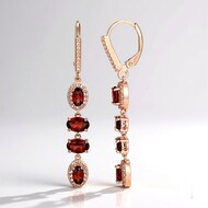 Pendientes en plata con Granate de Mozambique