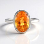 Bague en argent et Topaze orange