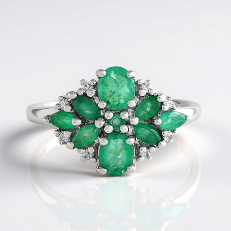 Anello in argento con Smeraldo Zambia