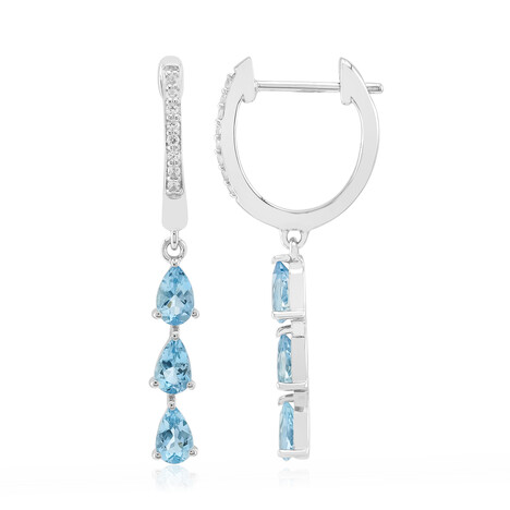 Orecchini in argento con Acquamarina Santa Maria
