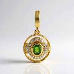 Ciondolo in argento con Diopside Russo