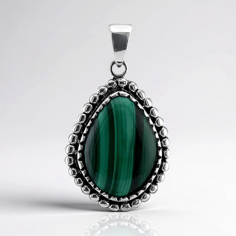 Pendentif en argent et Malachite (Art of Nature)