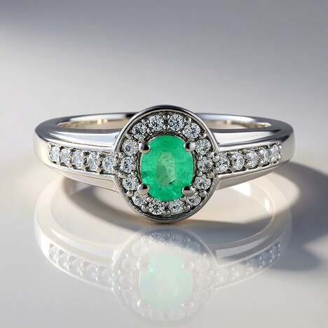 Anello in argento con Smeraldo Russo