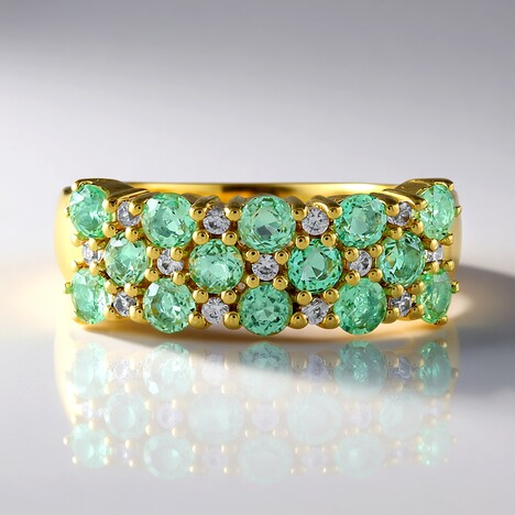 Bague en argent et Emeraude de Russie