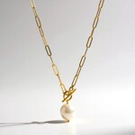 Collana in argento con Perla d'Acqua Dolce Bianca