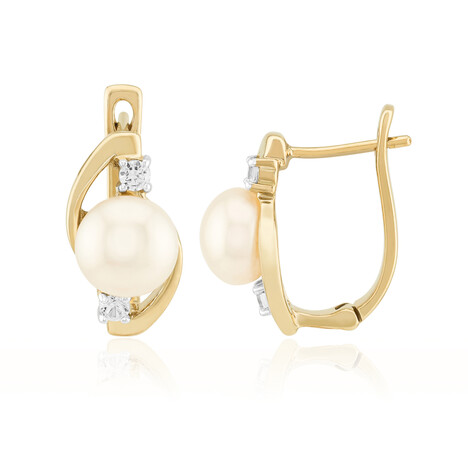 Orecchini in argento con Perla d'Acqua Dolce Bianca (TPC)