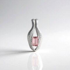 Ciondolo in argento con Tormalina Rosa
