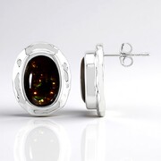 Pendientes en plata con Ágata de fuego