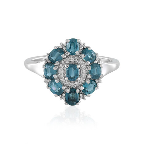 Pfauen-Kyanit-Silberring