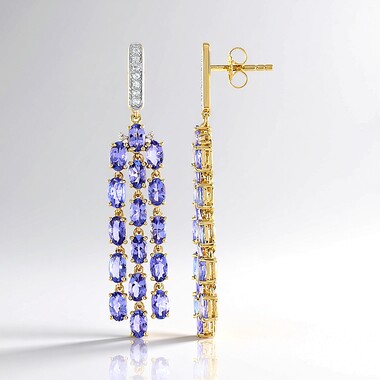 Boucles d'oreilles en argent et Tanzanite