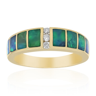 Lightning Ridge-Schwarzer Opal-Goldring (CIRARI)