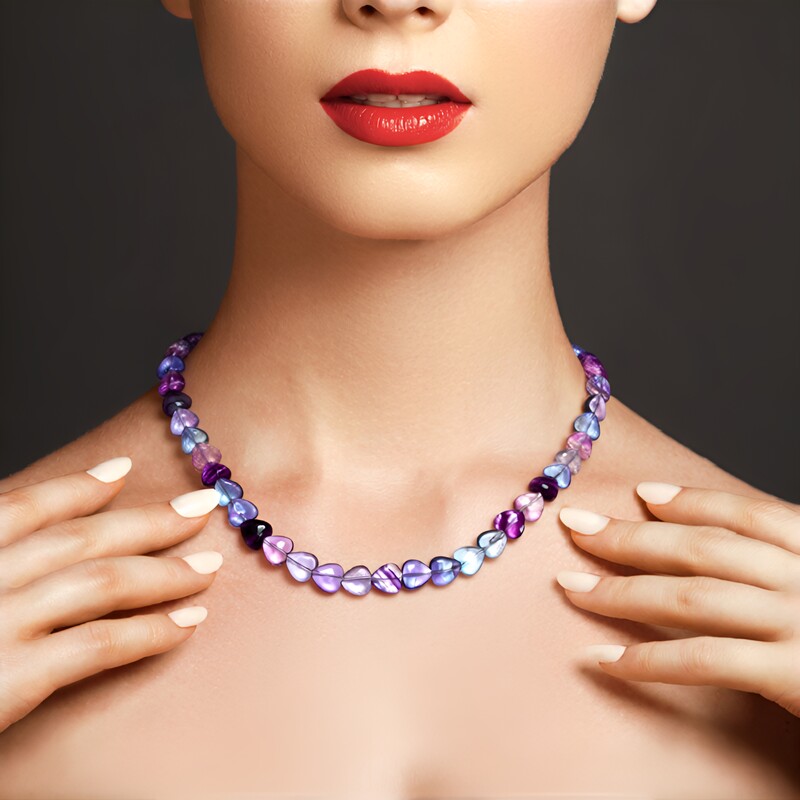 Collana in argento con Fluorite Bicolore