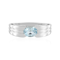 Zilveren ring met een hemel-blauwe topaas (de Melo)