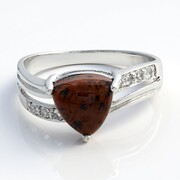 Anello in argento con Ossidiana Mogano