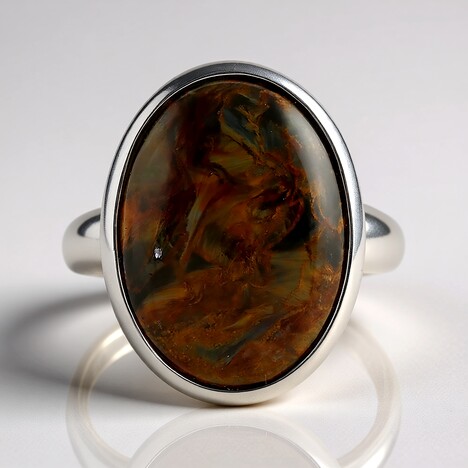 Anello in argento con Pietersite Dorata