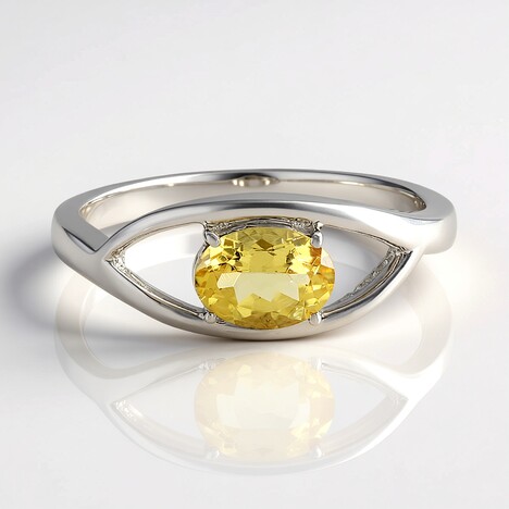Anello in argento con Berillo Giallo