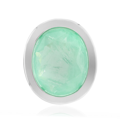 Colgante en plata con Cuarzo verde pastel (MONOSONO COLLECTION)