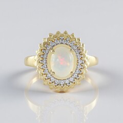Anello in argento con Opale di Welo