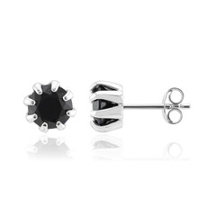 Black Sapphire Silver Earrings