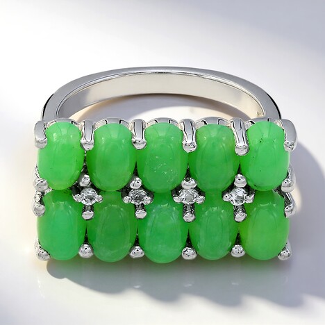 Anello in argento con Crisoprasio Imperiale