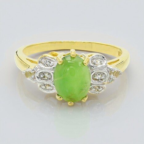 Bague en argent et Chrysoprase impériale