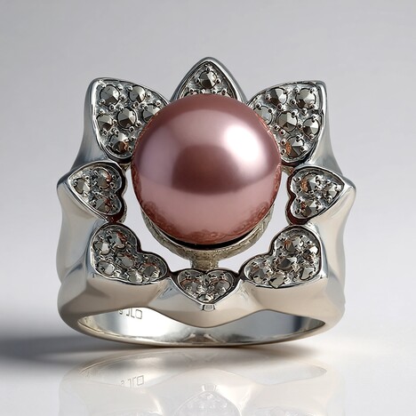 Anello in argento con Perla Ming (Annette classic)