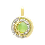 Zilveren hanger met een keizerlijk chrysopraas