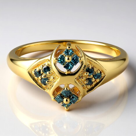 Anello placcato in oro con Diamante Fancy