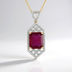 Collana in argento con Zaffiro Rosa del Madagascar