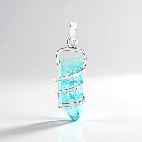 Ciondolo in argento con Quarzo Blu Cielo (MONOSONO COLLECTION)
