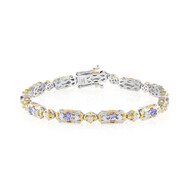 Tansanit-Silberarmband (Gems en Vogue)