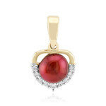 Red freshwater cultured pearl Silver Pendant (TPC)