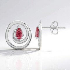 Orecchini in argento con Tormalina Rosa Brasiliana (Pallanova)