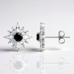 Orecchini in argento con Spinello Nero