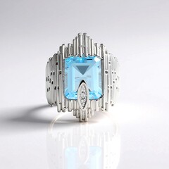 Anello in argento con Topazio Blu Cielo