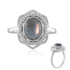 Anello in argento con Labradorite rosa Maniry