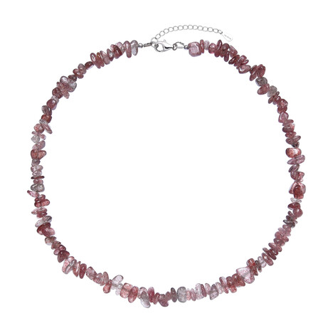 Erdbeer-Quarz-Silberhalskette